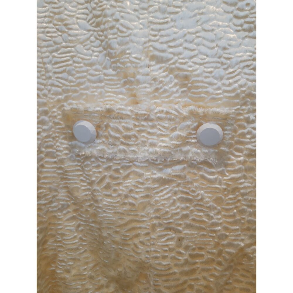 INC International Concepts Pearlescent Ivory Teddy Double Breasted Coat Sz M - Picture 6 of 6